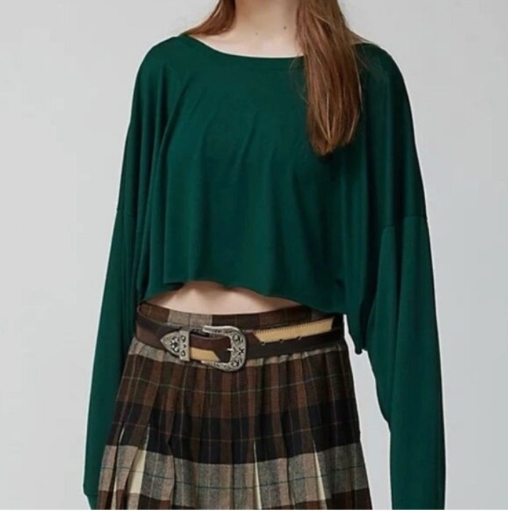 NWT Urban Outfitters Out From Under Addison Boxy Crop Long sleeve Top